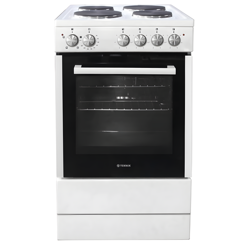 Teknix TKES54W - White 4 Zone Electric Single Oven - Manual cleaning - A energy