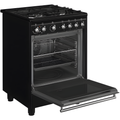 Smeg CX61GMBL Concert - Black Dual Fuel Cooker with Single Oven - 4 Gas Burners - 70L Capacity - A Energy Rating