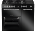 Leisure PR100F530K - Black 100cm Dual Fuel Range Cooker - 3 Ovens, 5 Burners, 75L Capacity - A Energy Rating