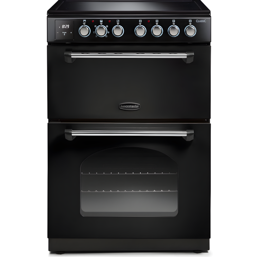 Rangemaster CLA60ECBL/C - Black Ceramic Electric Cooker - 69/39L Capacity - A Energy Rating