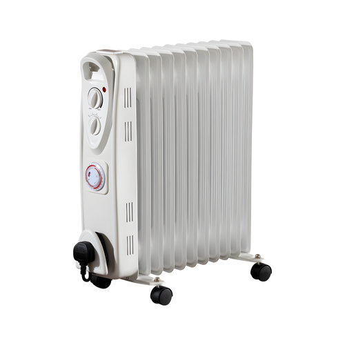 Daewoo HEA1895GE - White 2500W Oil Filled Radiator with Timer