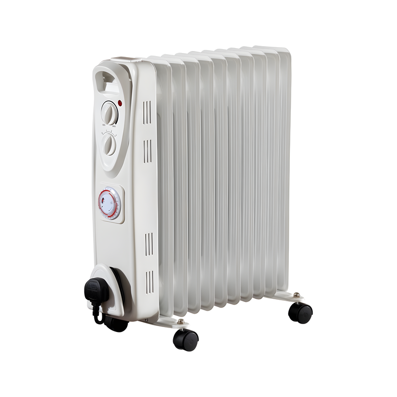 Daewoo HEA1895GE - White 2500W Oil Filled Radiator with Timer