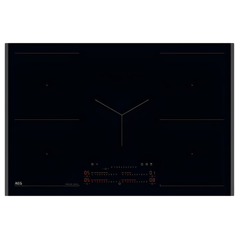 AEG SK85IM0XFB - Black 80cm Induction Hob - Double Bridge - 5 Zones