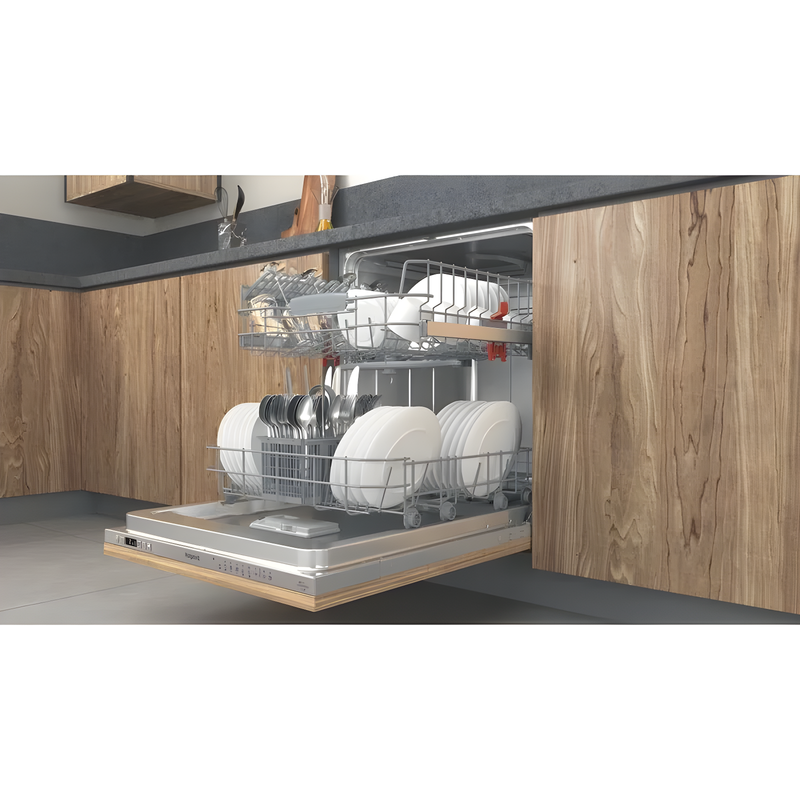 Hotpoint HP2IFC14BN6UK - Black Integrated Dishwasher - 14 Place Settings - C Energy