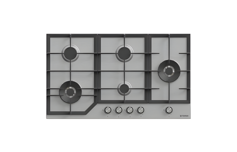 Teknix BITK290GH5X - Stainless Steel 90cm Gas Hob - 5 Burner