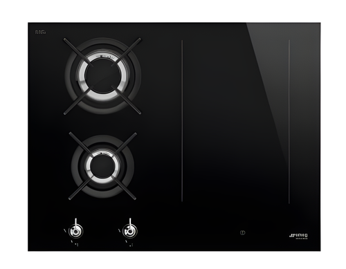 Smeg PM3643D - Black 4 Zone Mixed Fuel Hob