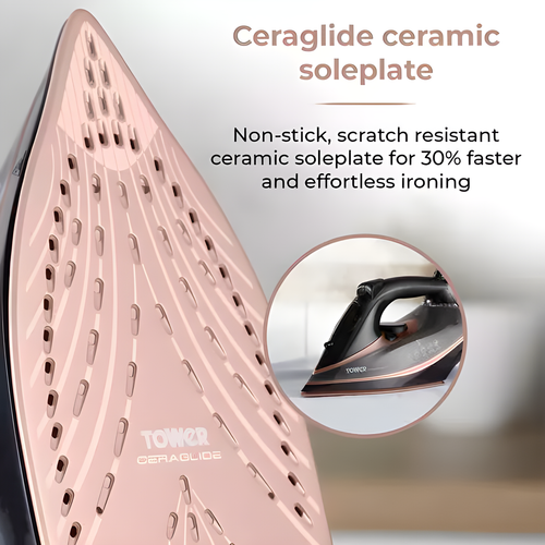 Tower T22013 - Blush Pink/Purple CeraGlide Iron - 3100W