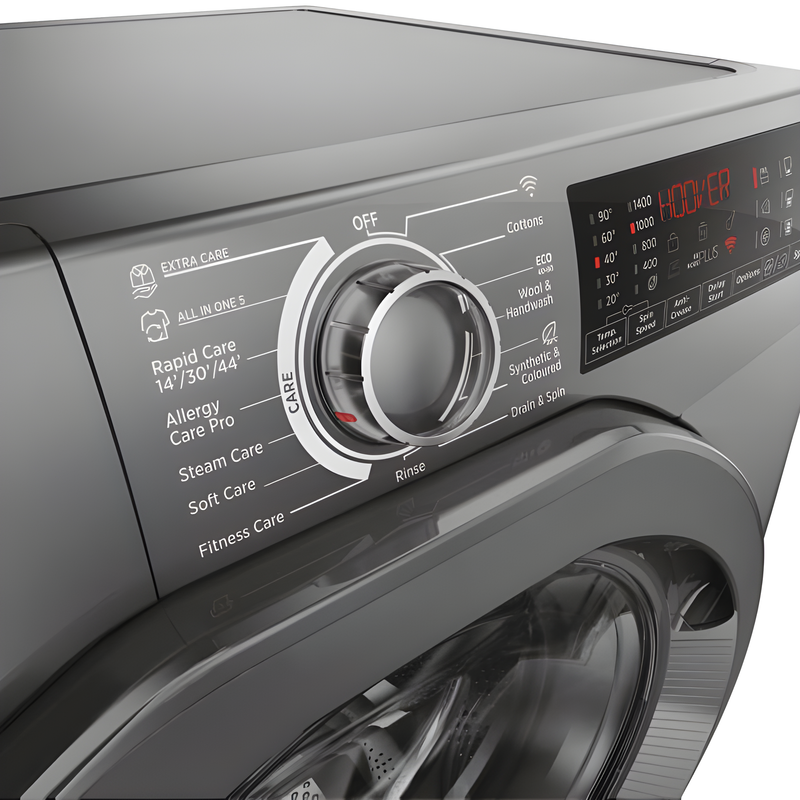Hoover H3WPS4106TRR6-80 - Grey Freestanding 10KG Washing Machine - 1400 RPM - A energy