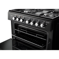 Rangemaster CLA60DFFBL/C - Black / Chrome Dual Fuel Cooker - Four Burners, 69/39 L Capacity, Double Oven - A Energy Rating
