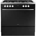 Belling RCA VISION SGL 90DF BSS 444412040 - Black 90cm Dual Fuel Range Cooker - 133L Single Cavity - A Energy