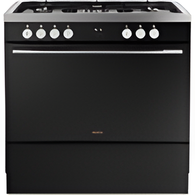 Belling RCA VISION SGL 90DF BSS 444412040 - Black 90cm Dual Fuel Range Cooker - 133L Single Cavity - A Energy