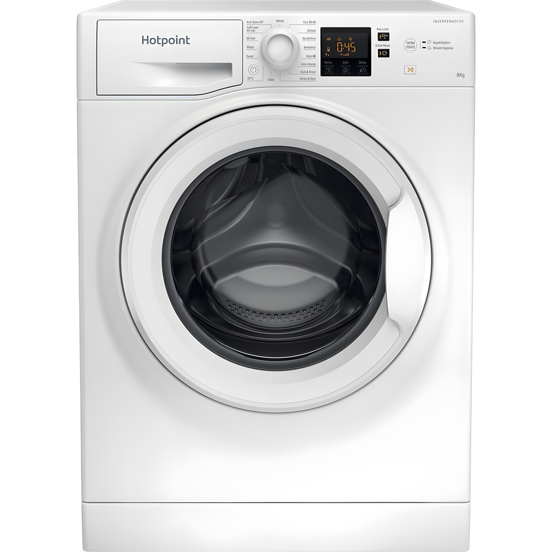 Hotpoint NSWF 846 W UK - White Freestanding 8KG Washing Machine - 1400 RPM - A energy