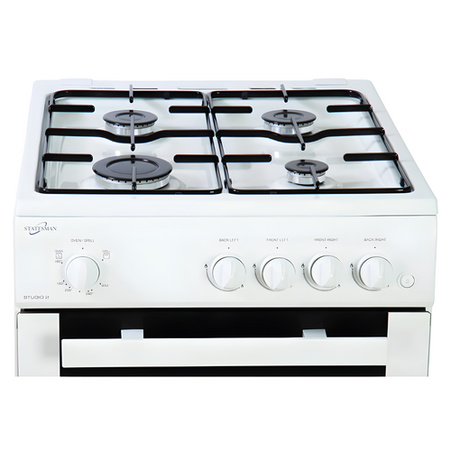 Statesman STUDIO2 - White 4 Zone Gas Cooker - A energy