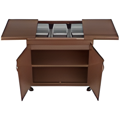Teknix TK2HOSTM - Mahogany Warming Drawer Hostess Trolley - 4.8L Capacity - 360W