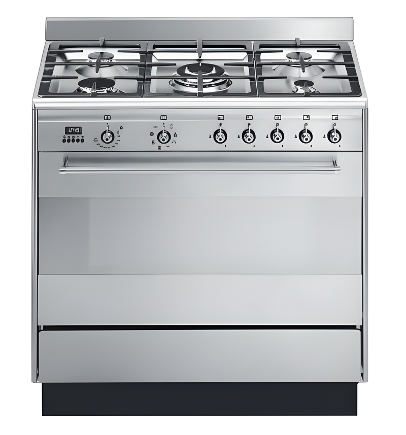 Smeg SUK91MFX9 - Stainless steel 5 Zone Dual Fuel Cooker - A energy