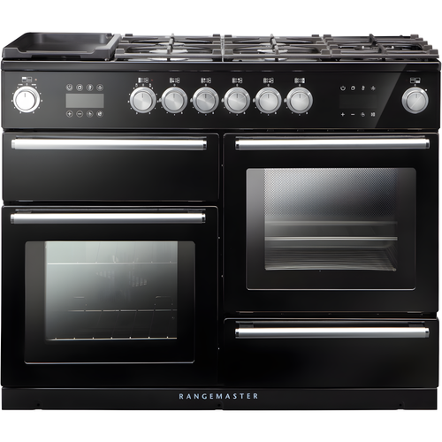 Rangemaster NEX110SODFFBL/C - Black Dual Fuel Range Cooker - 79L/35L - A Energy