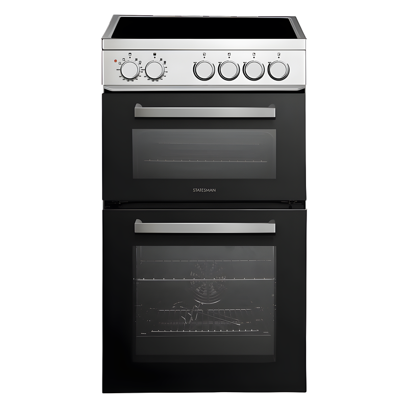 Statesman EDC150X - Freestanding Double Oven Electric Cooker Inox - Ceramic Hob - 4 Zones