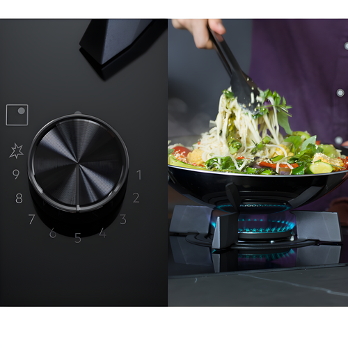 AEG HDB95623NB - Black 5 Zone Dual Fuel Hob