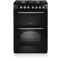 Rangemaster CLA60DFFBL/C - Black / Chrome Dual Fuel Cooker - Four Burners, 69/39 L Capacity, Double Oven - A Energy Rating