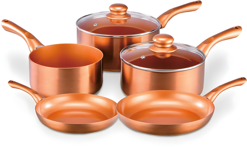 Teknix 5 Piece Copper Pan Set