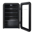 Teknix UC255LRGB - Black Under Counter Glass Door Fridge - 115L Capacity - F Energy