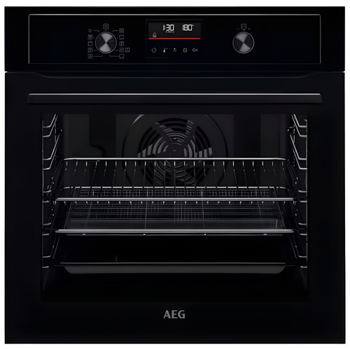 AEG BEX535A61B - Black Built in Electric Single Oven - Aqua cleaning - A+ energy