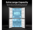 HISENSE RQ5X560SFLEF - Black American Fridge Freezer - 608L Capacity - E Energy Rating