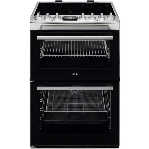 AEG CCX6740ACM - Stainless Steel Double Oven Electric Cooker - 4 Zone Ceramic Hob - A Energy Rating