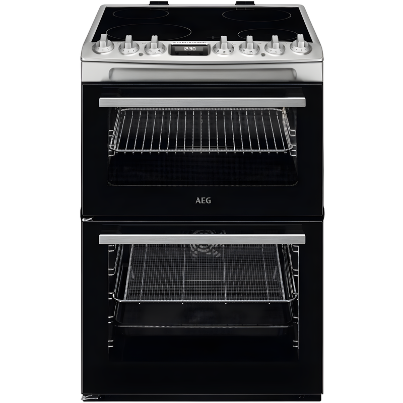 AEG CCX6740ACM - Stainless Steel Double Oven Electric Cooker - 4 Zone Ceramic Hob - A Energy Rating