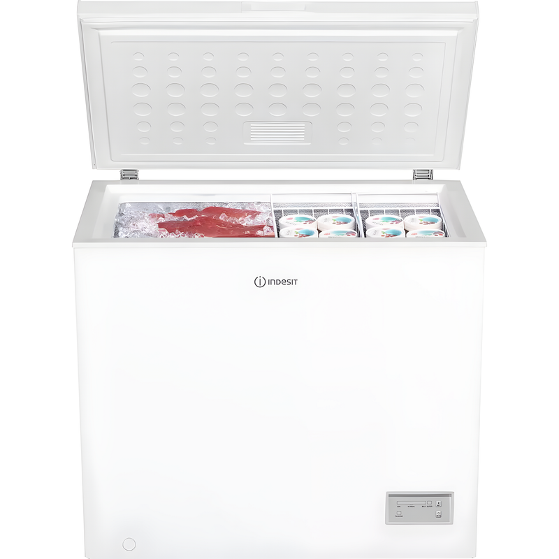 Indesit INCF1984UK - White 198L Chest Freezer - 91cm Width - E Energy Rating