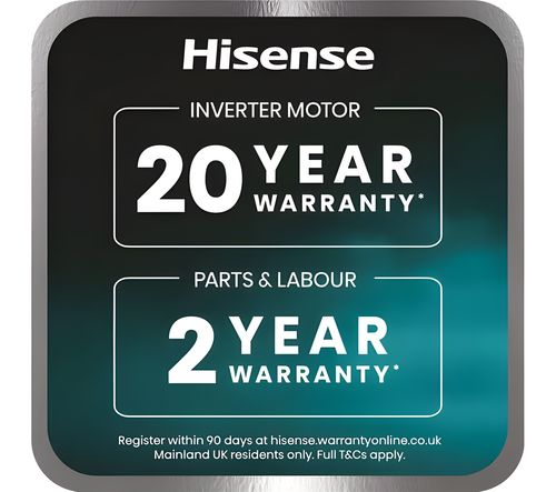 HISENSE WD5I1045BBQ - Black 10.5KG Washer Dryer - 1400 RPM - D Energy Rating