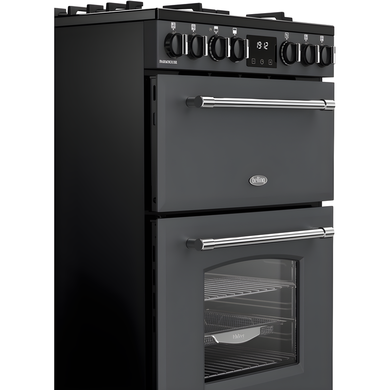 Belling MRA FARMHOUSE 60 - Grey Dual Fuel Cooker - 33/70L Ovens - AirFry - A Energy