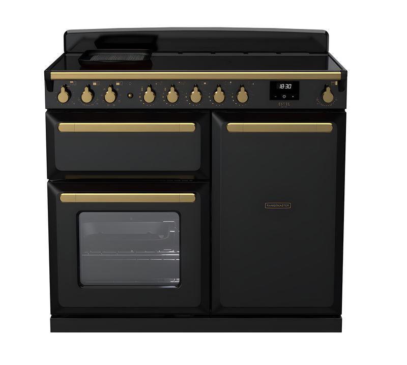 Rangemaster ESDL100EIPGBL/AB1 Estel Deluxe 100cm Induction Black/Antique Brass