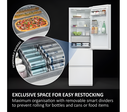 HAIER HTR3518ENMWK - White 60/40 Fridge Freezer - 303L - E Energy