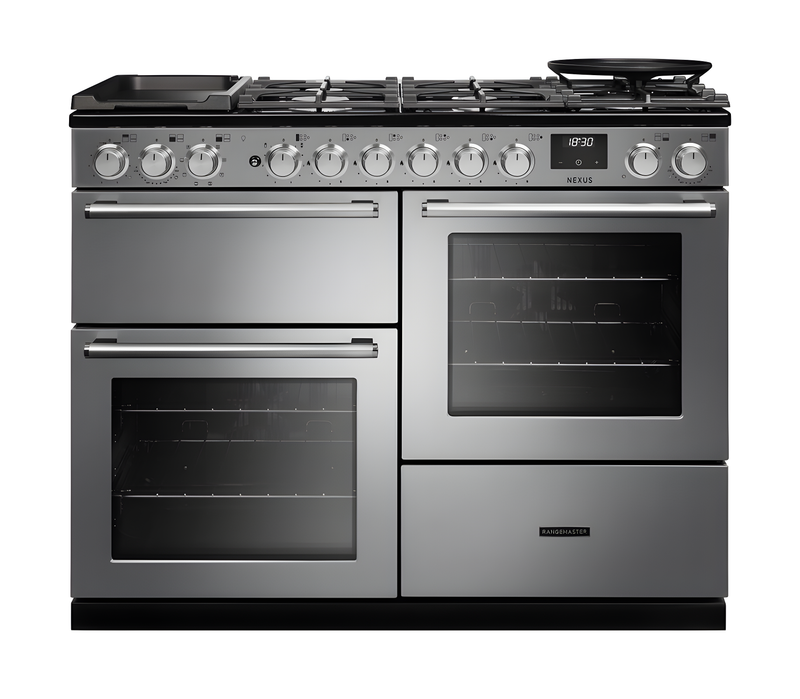 Rangemaster Nexus 110 NEXO110DFSTST/CM1 - Stainless Steel Dual Fuel Range Cooker - 110cm - A Energy