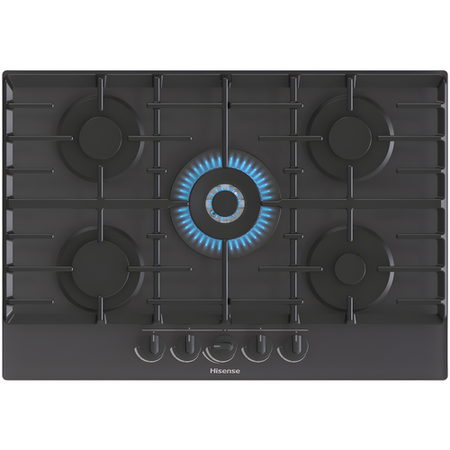 Hisense GG773B - Black Gas Hob - 5 Burners