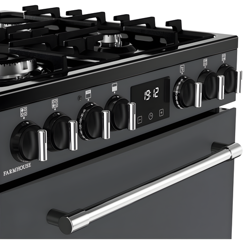 Belling MRA FARMHOUSE 60 - Grey Dual Fuel Cooker - 33/70L Ovens - AirFry - A Energy