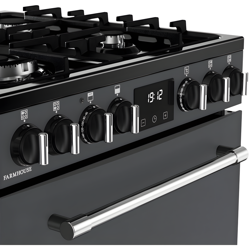 Belling MRA FARMHOUSE 60 - Grey Dual Fuel Cooker - 33/70L Ovens - AirFry - A Energy