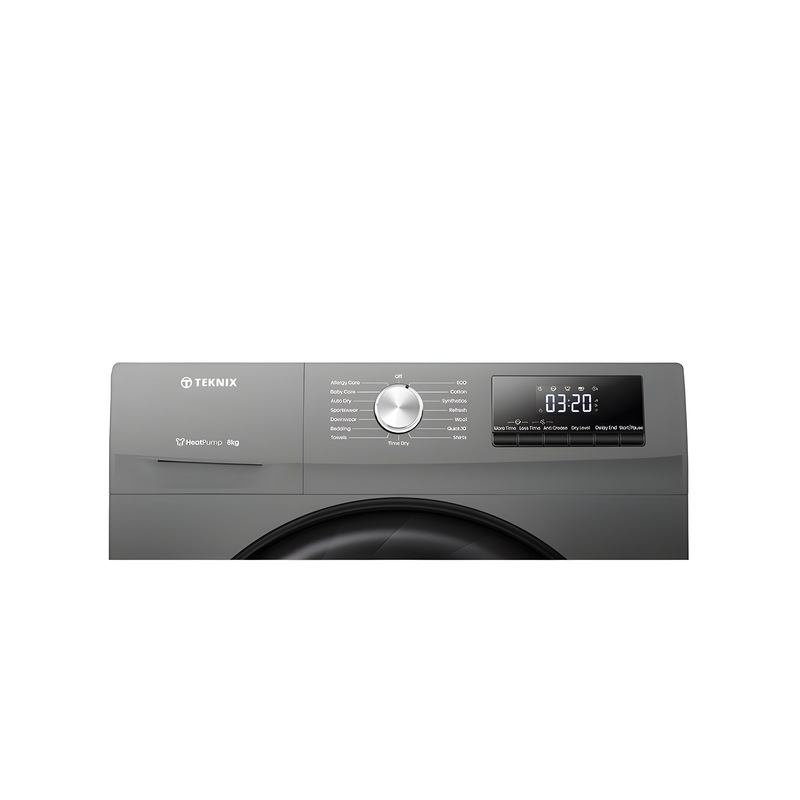 Teknix TKHP8HS - Titanium 8KG Heat Pump Tumble Dryer - A++ Energy