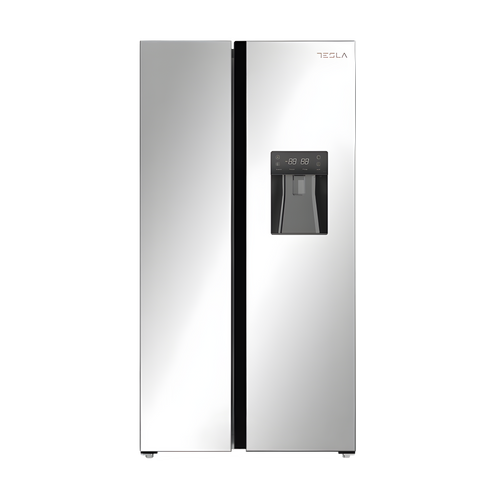 Tesla T582SBSX - Stainless Steel American Fridge Freezer - 582L - E Energy Rating
