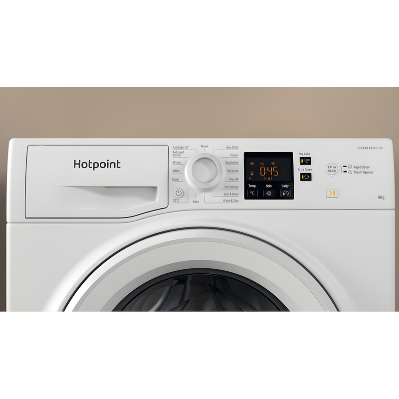 Hotpoint NSWF 846 W UK - White Freestanding 8KG Washing Machine - 1400 RPM - A energy