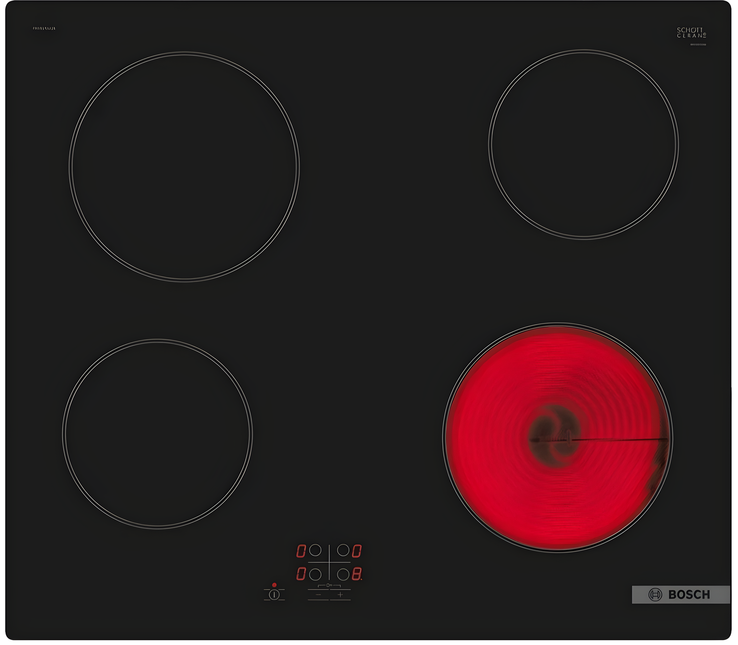 Bosch PKE61RAA8B - Black 4 Zone Ceramic Hob