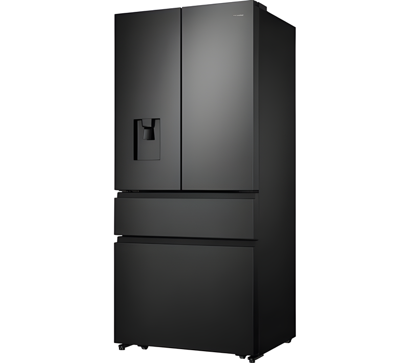 HISENSE RF540N4WFE - Black Stainless Steel American Fridge Freezer - 302L Fridge/178L Freezer - E Energy Rating