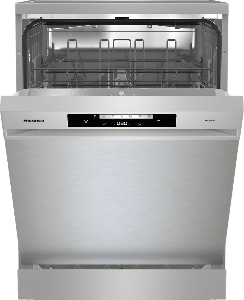 Hisense HS642D90XUK - Silver 14 Place Setting Freestanding Dishwasher - 60cm - 46 dB - D Energy