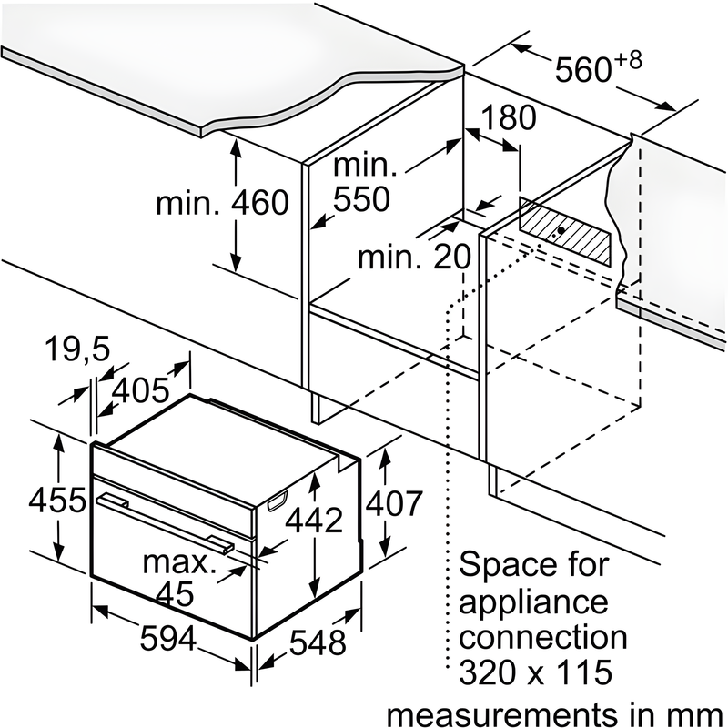 Bosch CSG7361B1 - Black Electric Single Oven - A+ energy