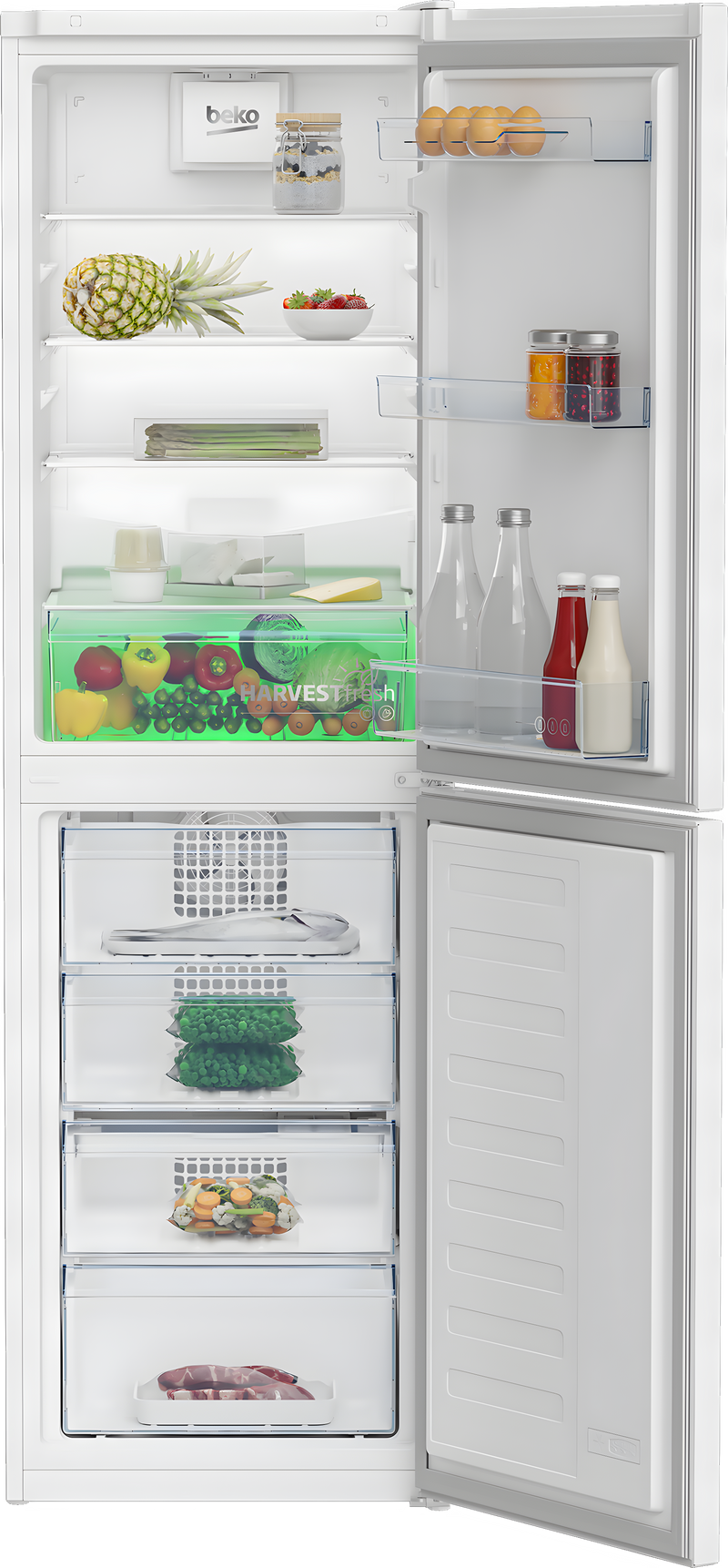 Beko CNG4582VW - White Freestanding Frost Free Fridge Freezer - 168L/102L - E Energy