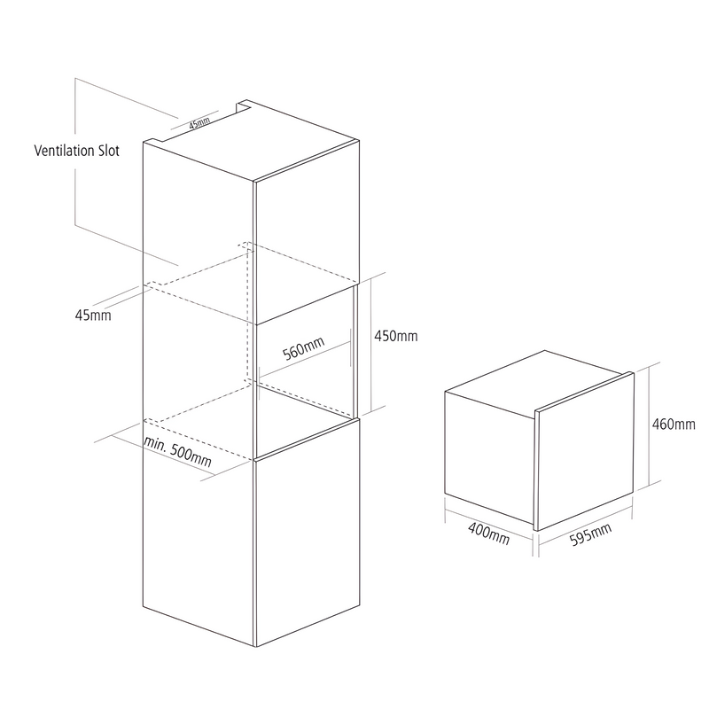 Caple CM123BK - Black Built in Electric Microwave