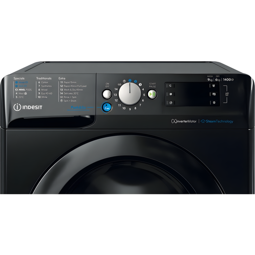 Indesit BDE 96436 KV UK - Black 9KG Washer Dryer - 1400 RPM - D energy