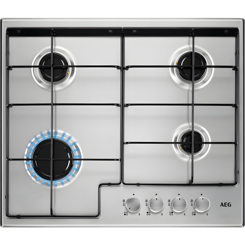 AEG HGX6400SM - Stainless steel 4 Zone Gas Hob