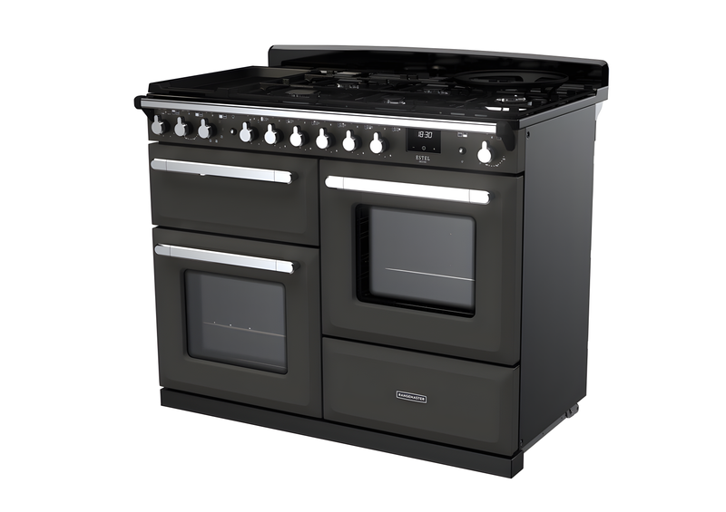 Rangemaster ESDLO110DFPSLT/CM1 Estel Deluxe 110cm Dual Fuel Slate/Chrome